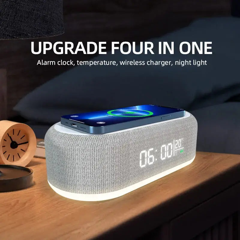 Wireless Alarm Clock with Time and LED