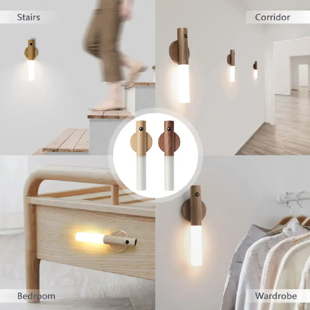 Wooden LED Night Lamp with USB