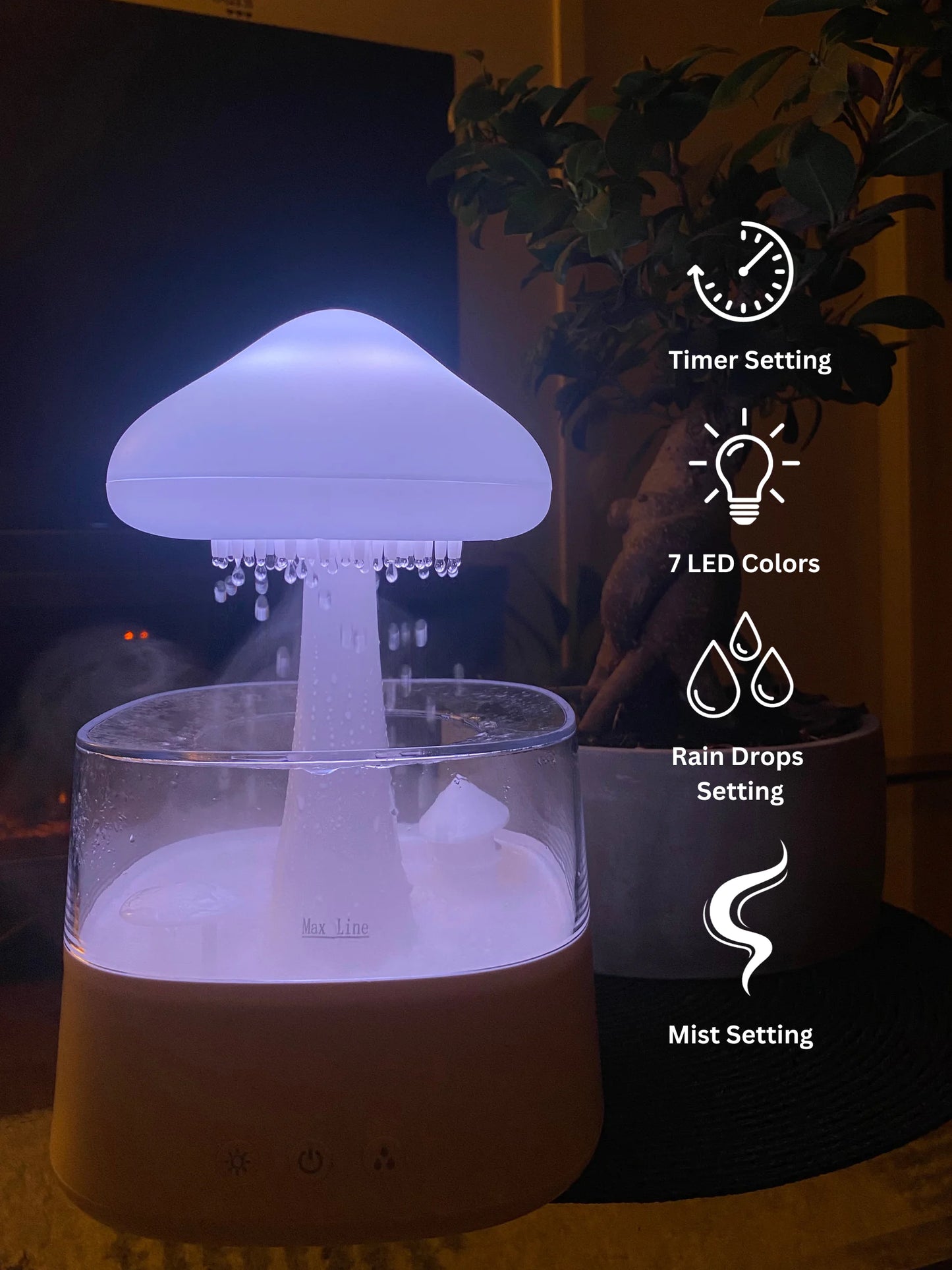 Humidificador de Aire con Forma de Seta y Nube