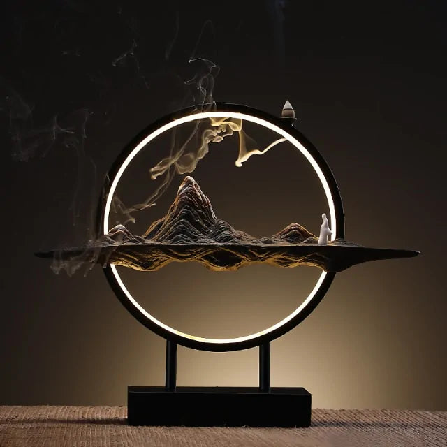 Ceramic Incense Burner with Round Light