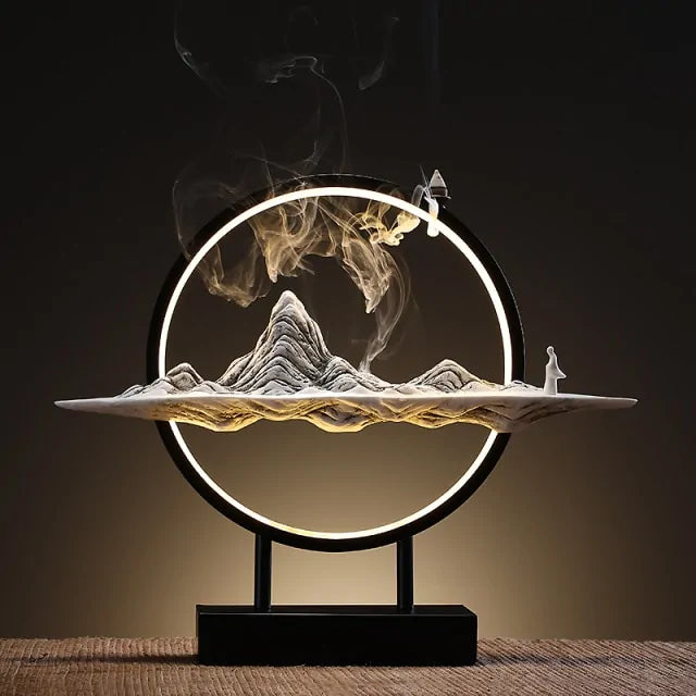 Ceramic Incense Burner with Round Light